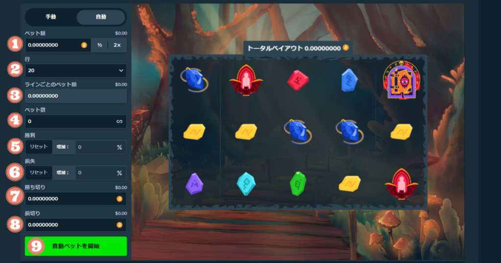 ステークカジノのオリジナルゲームTOMEOFLIFEの自動プレイ臥煙