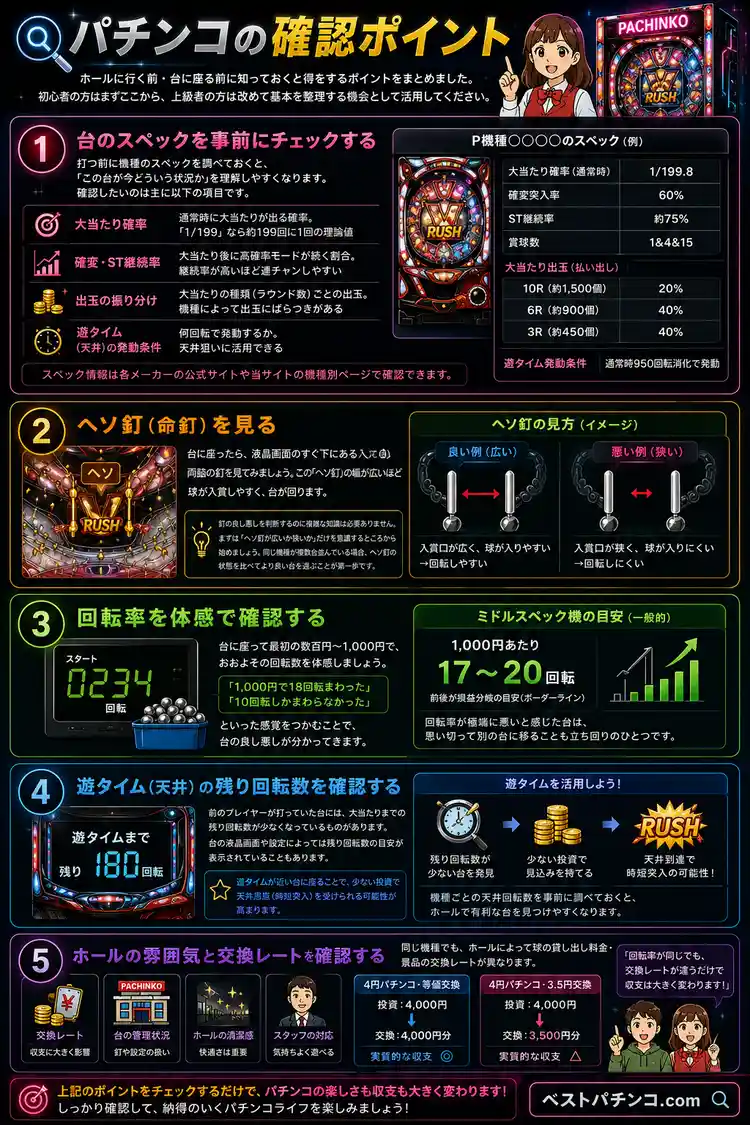 パチンコの確認ポイント